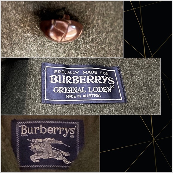 Burberry Vintage Loden Wool Alpaca Coat Austria Cape Back Belted Size 6/36 - Picture 14 of 17